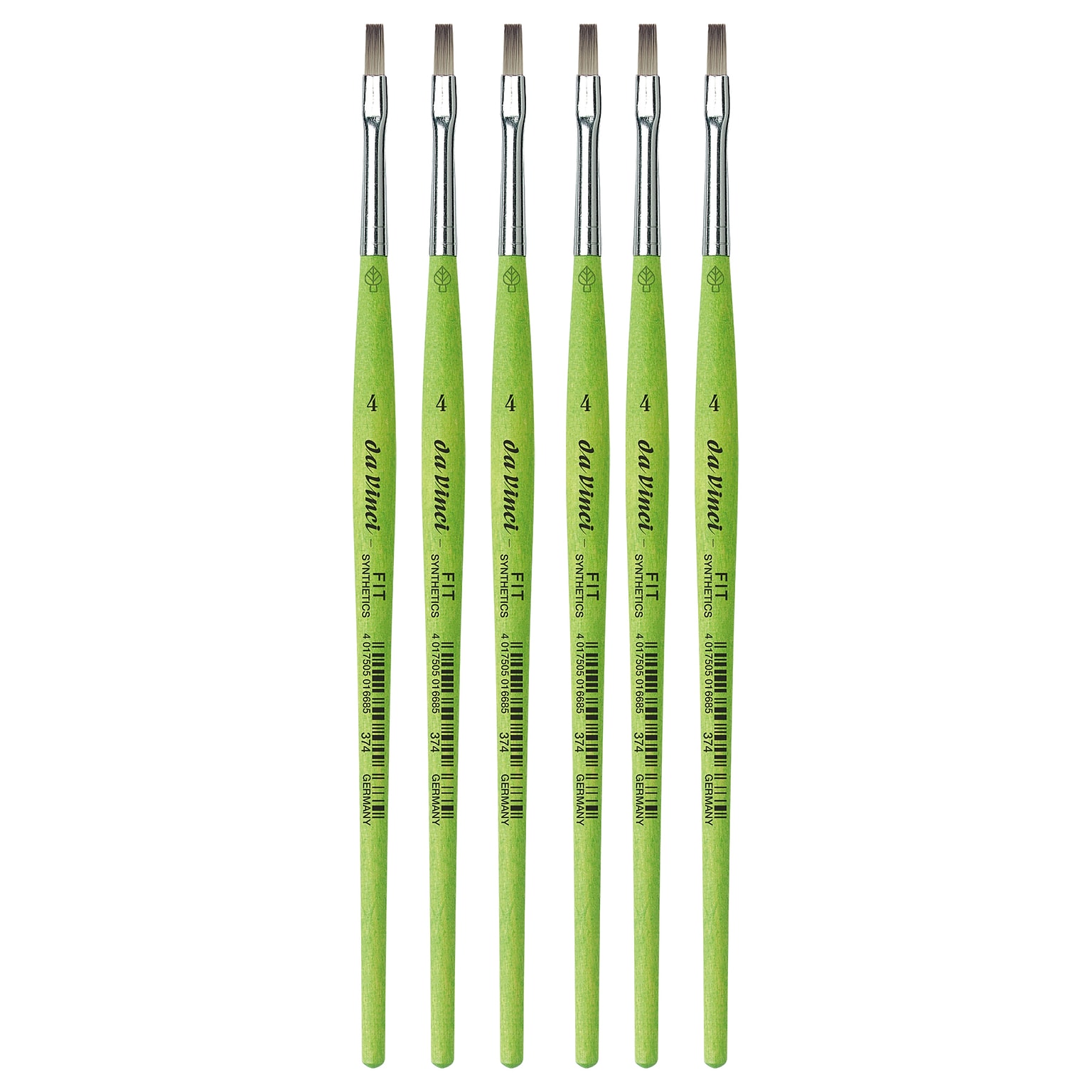 da Vinci FIT Synthetics Acrylic & Tempera Student Flat Brush, 6 /Pack (DVXVA3744-6)