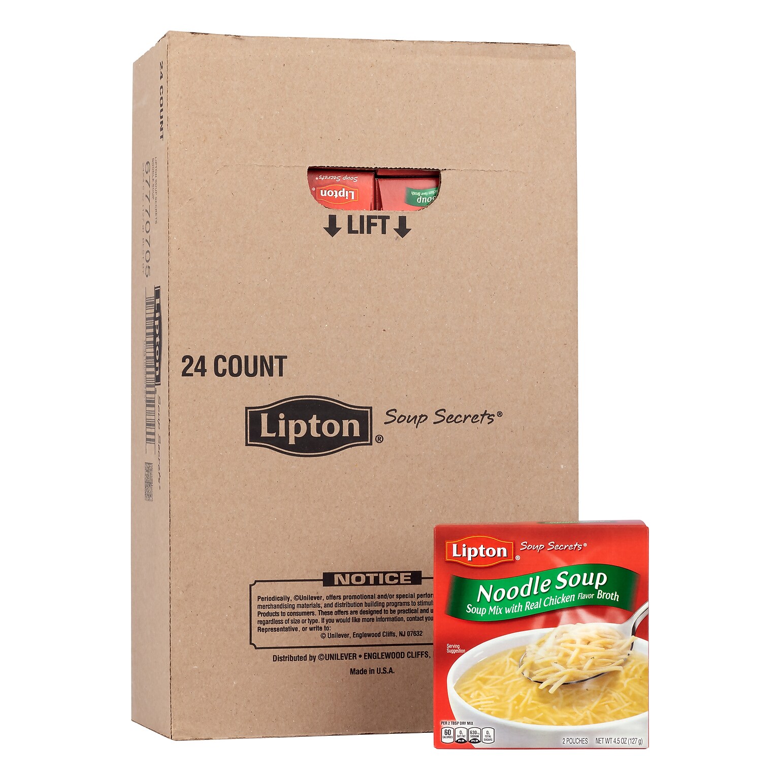 Lipton Savoury Noodle Soup, 4.5 oz, 24/Pack (307-00421)