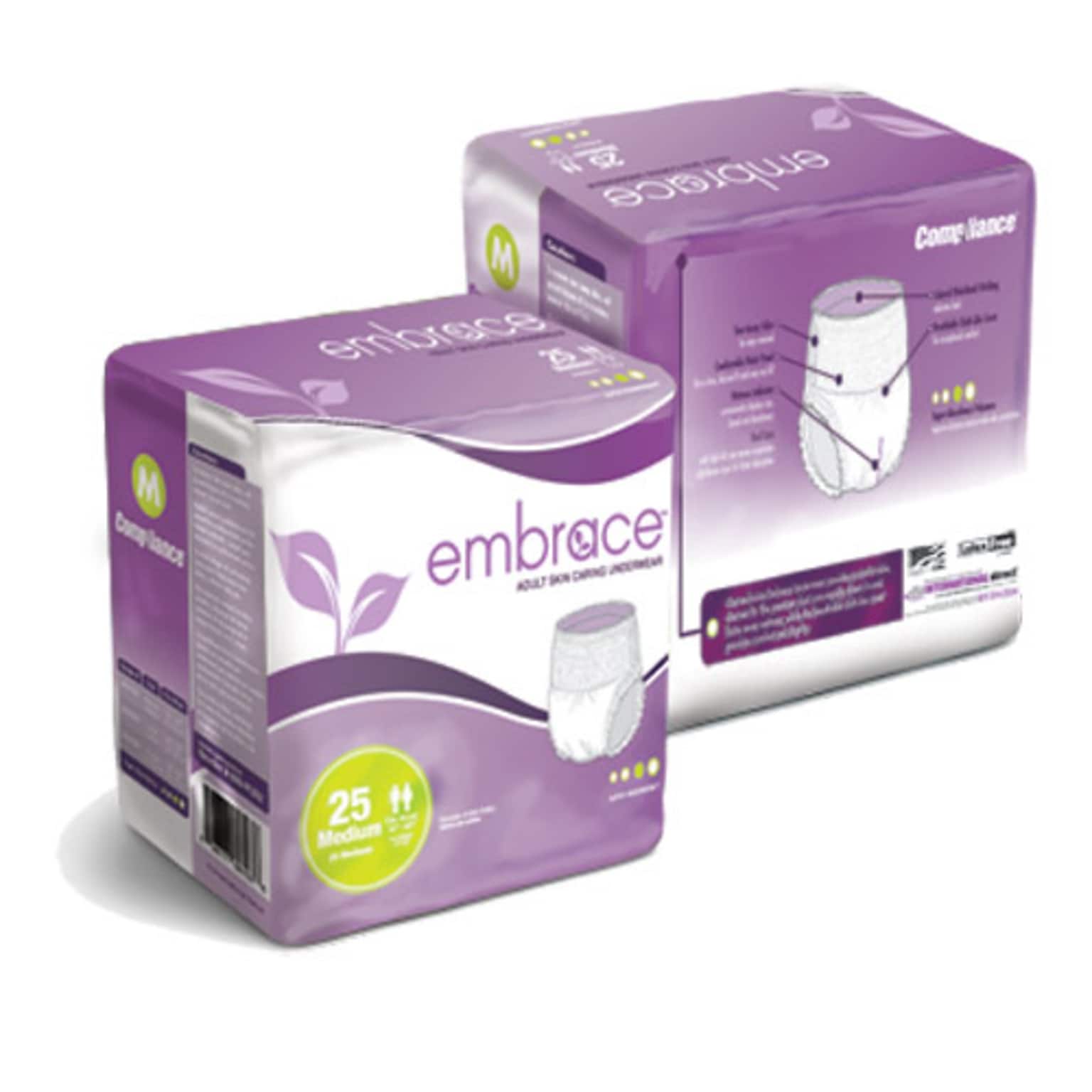 Embrace Adult Incontinence Underwear, Large, 25/Pack (600-PUB3)