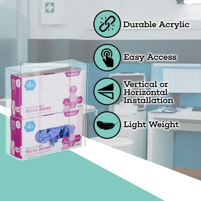 Viva Comfort Double Glove Dispenser, Clear (ADI902-02-MK)