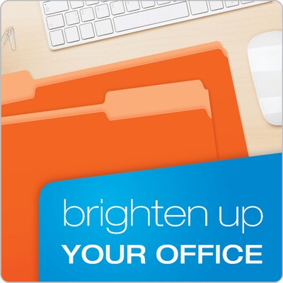 Pendaflex Two-Tone File Folder, 3-Tab, Legal Size, Orange, 100/Box (153 1/3 ORA)
