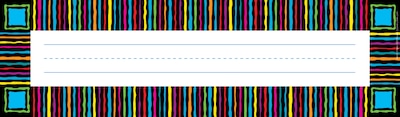 Barker Creek Neon Stripes School Name Plates, 12 x 3.5, 36/Pack (LL1406)
