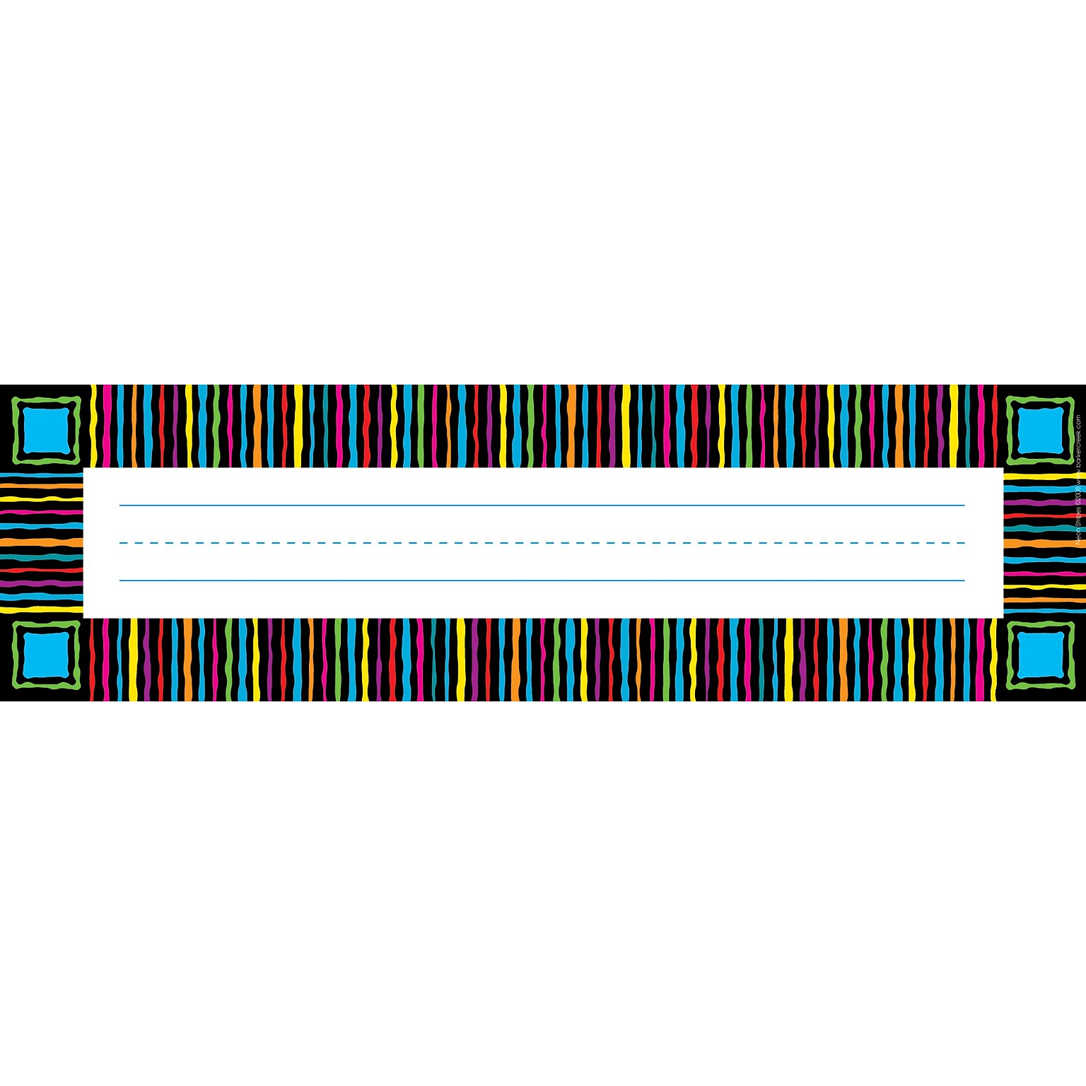 Barker Creek Neon Stripes School Name Plates, 12 x 3.5, 36/Pack (LL1406)