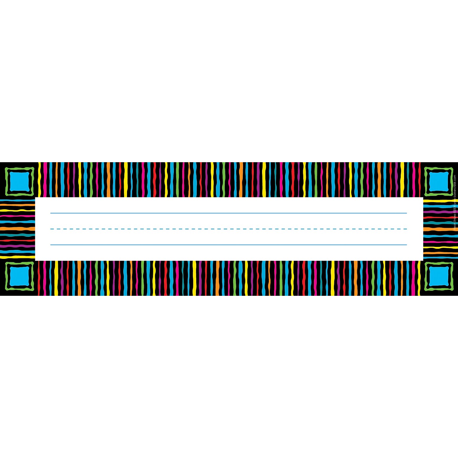 Barker Creek Neon Stripes Desk Tag, 12 L x 3 1/2 W, 36/Pack