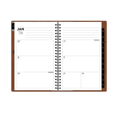 2026 Blue Sky ASMBLD 7" x 9" Monthly Planner, Faux Leather Cover, Brown (152946)