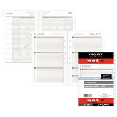 2027 AT-A-GLANCE 8.5 x 5.5 Weekly & Monthly Planner Refill, White/Brown (481-285Y-27)