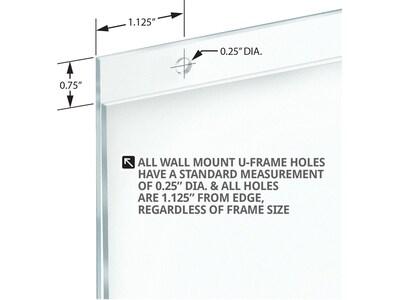 Azar Sign Holder, 17" x 22", Wall Mounted, Clear Acrylic, 2/Pack (162728-2PK)