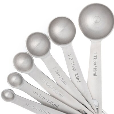 Better Houseware Measuring Spoons, Stainless Steel, 6 Piece (83105)