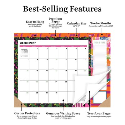 2027 TF Publishing Maximal Mirage 17" x 12" Monthly Desk or Wall Calendar, Multicolored (27-8506)