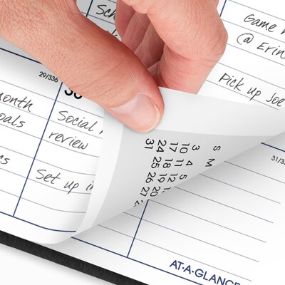 2026 AT-A-GLANCE DayMinder 8" x 12" Monthly Planner, Faux Leather Cover, Black (G470-00-26)