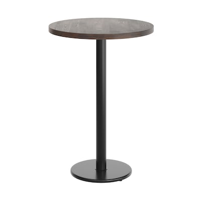 Flash Furniture Bennett 30" Round Wooden Commercial Indoor Table, Dark Brown Top/Black Base (GSFRD30DBTR18B)