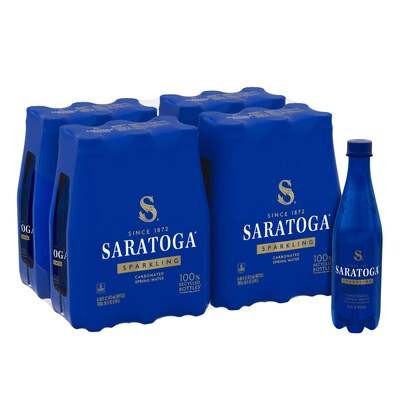 Saratoga Sparkling Purified Water, 16 oz., 6 Bottles/Case, 4 Cases/Carton (STG-12535971)