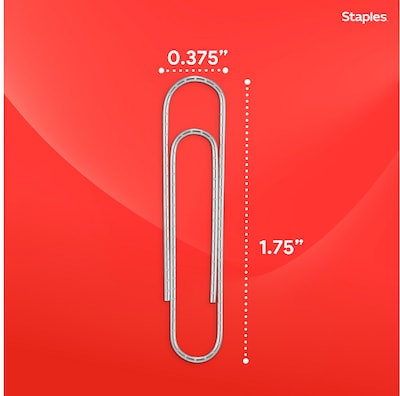 Staples® Jumbo Paper Clips, Nonskid, 100/Box, 10 Boxes/Pack (A7026606/72577)