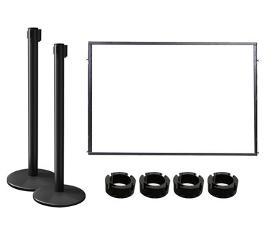 Queue Solutions 34 x 4 Acrylic Stanchion Post Panel Kit, Clear (PNL4834B-CA2-KIT)