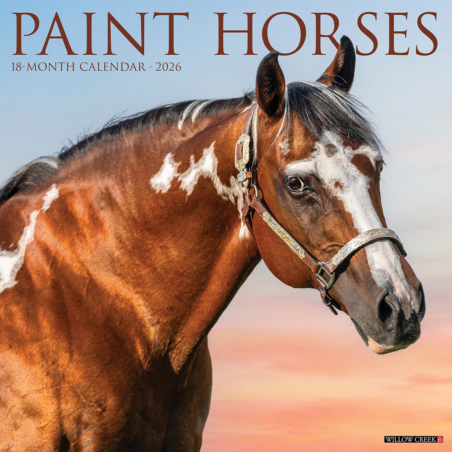 2026 Willow Creek Paint Horses 12 x 12 Monthly Wall Calendar (52297)