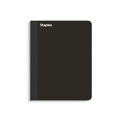 Staples Premium Composition Notebook, 7.5 x 9.75, 100 College Ruled Sheets, Black (TR58342)