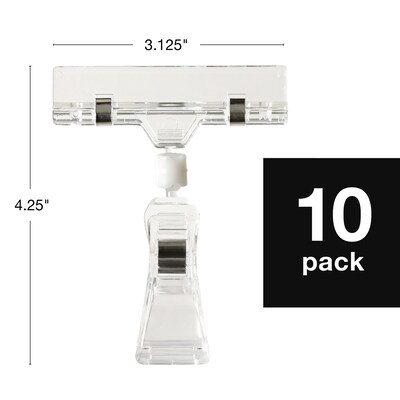 Global Printed Products Card Holder, 3.125" x 2 ", Clear Plastic, 10/Pack (CLIP-10PK)