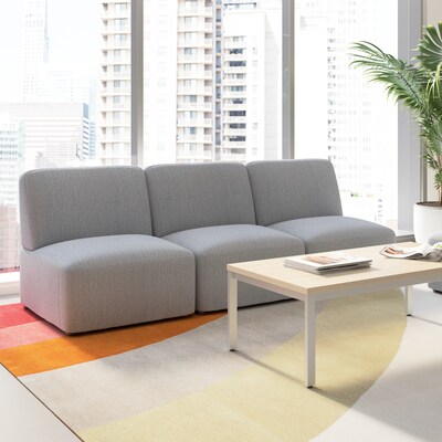 Bush Business Furniture Assemble Modular 3 Seater Sectional Sofa, Fog Fabric (ASM002FGF)