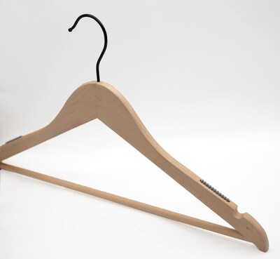 Nahanco Wood Clothes Hangers, Raw Wood, 100/Carton (21517WBBH)