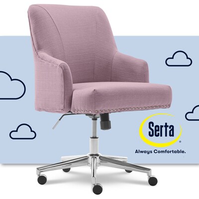 Serta Style Leighton Fabric Swivel Home Office Chair, Lilac (47925D)