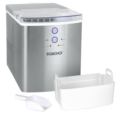 Igloo 33-Pound Automatic Portable Countertop Ice Maker Machine, Stainless Steel (IGLICEB33SS)