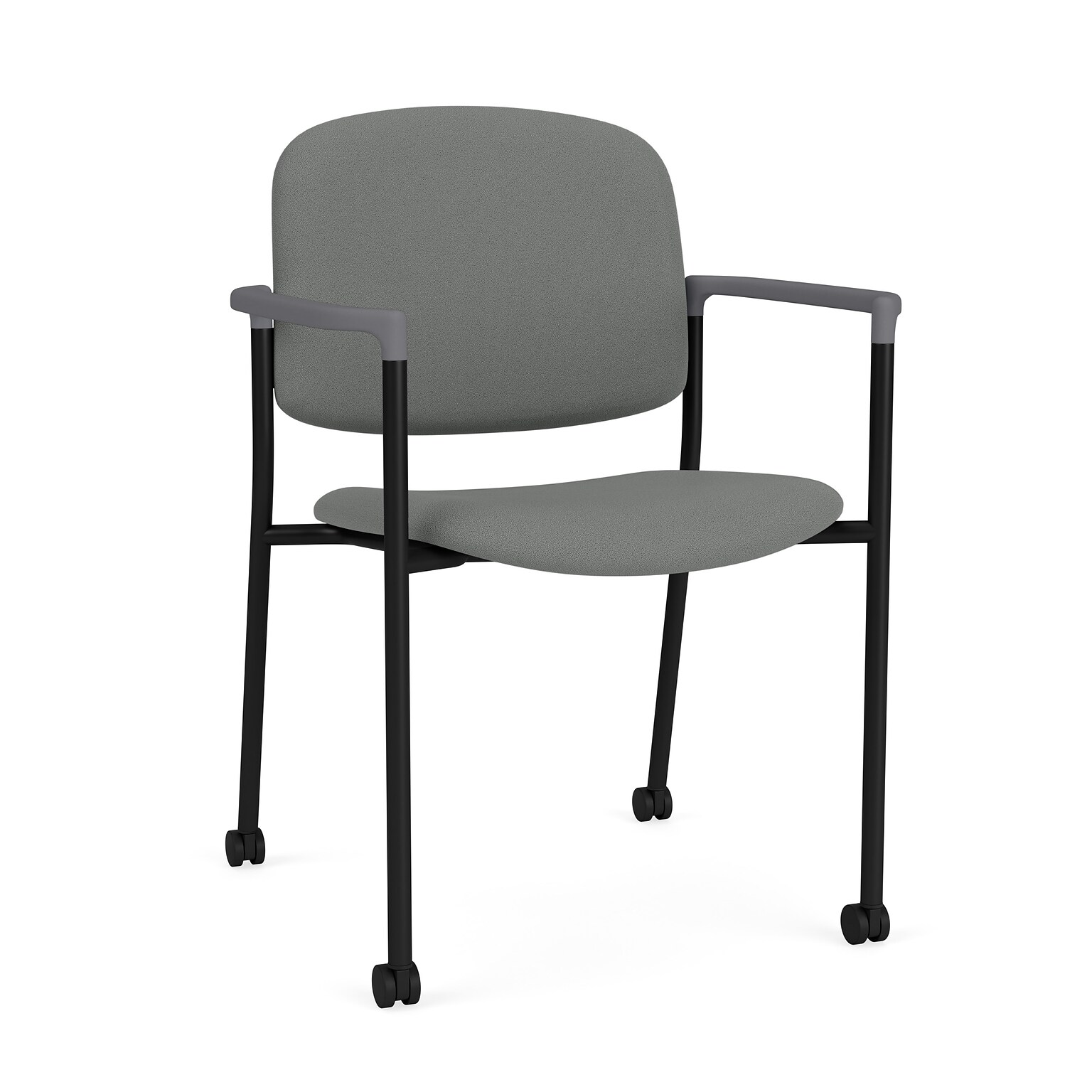Lesro Chat Fabric Guest Chair with Casters, Open House Graphite/Black (CX1171.SBK.CFL.F04-01OHGP)