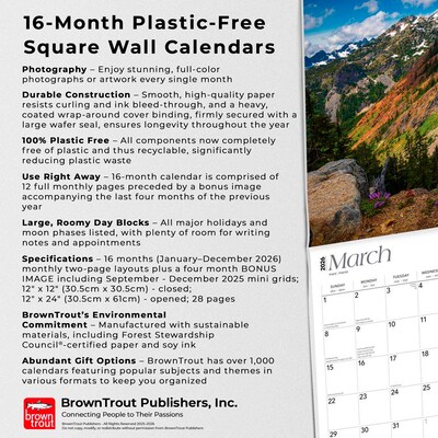 2026 BrownTrout Washington Wild & Scenic 12" x 12" Monthly Wall Calendar (9798330706181)