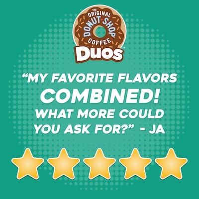 The Original Donut Shop Duos Coconut + Mocha Coffee Keurig® K-Cup® Pods, Medium Roast, 24 Pods/Box (5000361500)