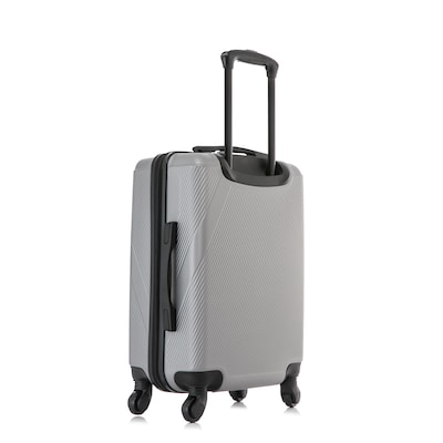 DUKAP Discovery 21.65" Hardside Suitcase, 4-Wheeled Spinner, TSA Checkpoint Friendly, Silver (DKDIS00S-SIL)