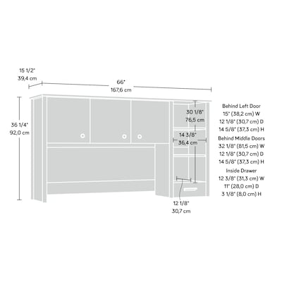 Sauder Whitaker Point 67"W Desktop Hutch, Natural Maple (429371)