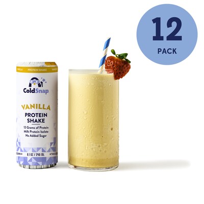 ColdSnap Vanilla Protein Shake Mix, Single Serve Pods, Dairy Free, 12 Pods/Pack, COLDSNAP MACHINE RE