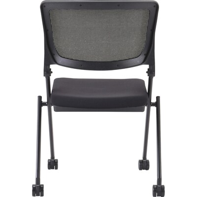 Lorell Mobile Mesh Back Nesting Chairsm Black, 2/Carton (LLR41846)
