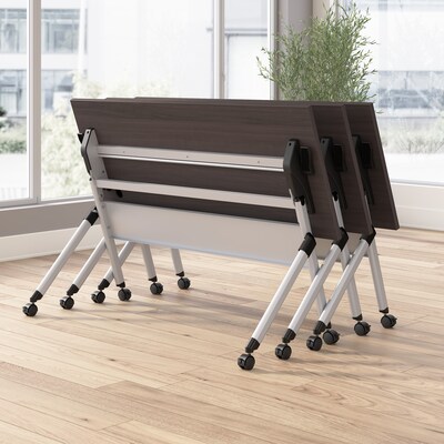 Bush Business Furniture Envision 72"W Foldable Training Room Table, Storm Gray (NVW172SGK)