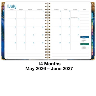 2026-2027 Excello Brands 8.5" x 11" Academic Weekly & Monthly Planner, Paperboard Cover, Dark Blue Marble (FSHN-AY26-8511-23)