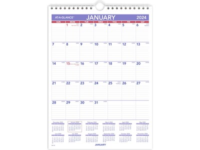 2024 AT-A-GLANCE 8 x 11 Monthly Wall Calendar (PM1-28-24)