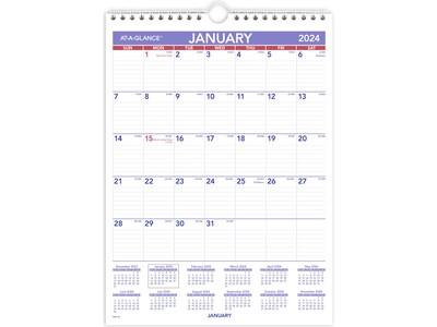 2024 AT-A-GLANCE 8" x 11" Monthly Wall Calendar (PM1-28-24)