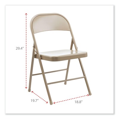 Alera® Metal Office Folding Chair, Tan, 4/Carton (ALECA945)