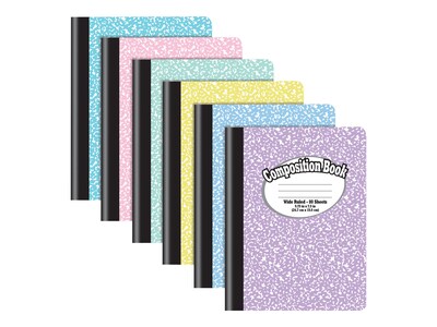 Better Office Composition Notebooks, 7.5" x 9.75", Wide Ruled, 80 Sheets, 6/Pack (25266-6PK)