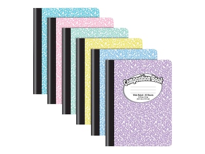 Better Office Composition Notebooks, 7.5" x 9.75", Wide Ruled, 80 Sheets, 6/Pack (25266-6PK)