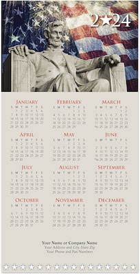 Custom Lincoln Tri-Fold Calendar Card