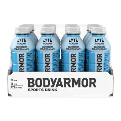 BodyArmor LYTE Blueberry Pomegranate Sports Drink, 16 oz. Bottle, 12/Pack (100020-1.1)