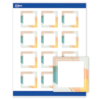 Avery Square Laser/Inkjet Multipurpose Labels, 2 x 2, White, 120/Pack (19479371099)