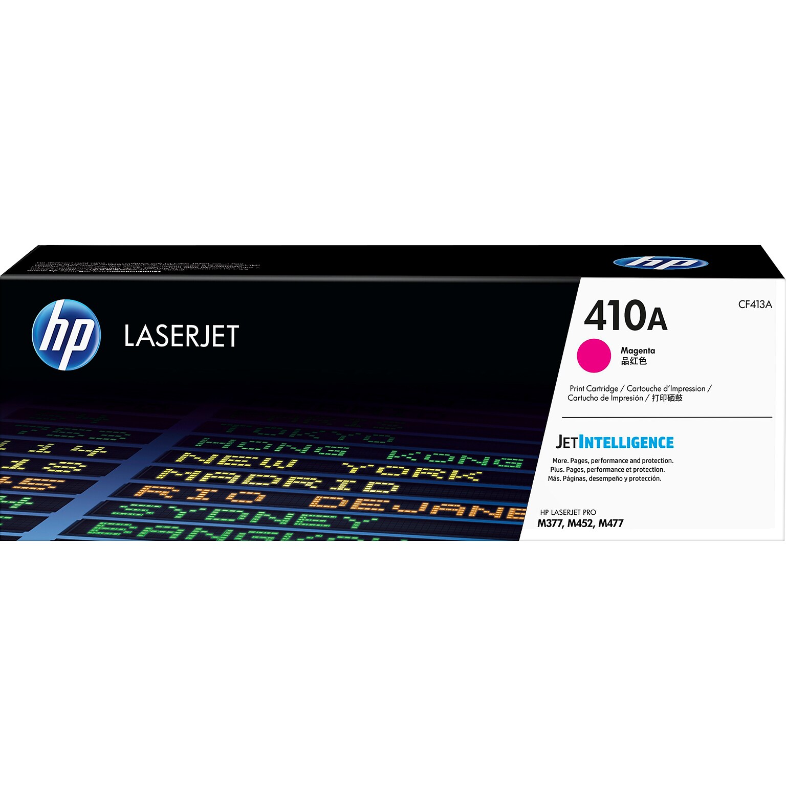 HP 410A Magenta Standard Yield Toner Cartridge, Prints Up to 2,300 Pages (CF413A)