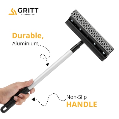 Gritt Commercial Telescoping 8' Window Squeegee & Washer, Black/Silver (GRI185-8-39-EA)