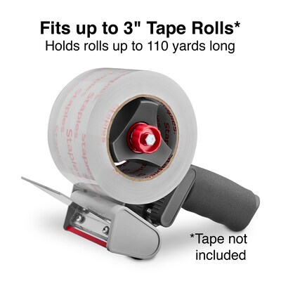 Staples Comfort Grip 3" Packing Tape Dispenser, Gray (ST56467)