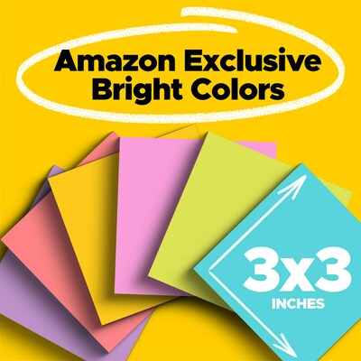 Post-it Super Sticky Notes, 3 x 3, Assorted Collection, 90 Sheet/Pad, 6 Pads/Pack (654-6SSMX-SIOC)