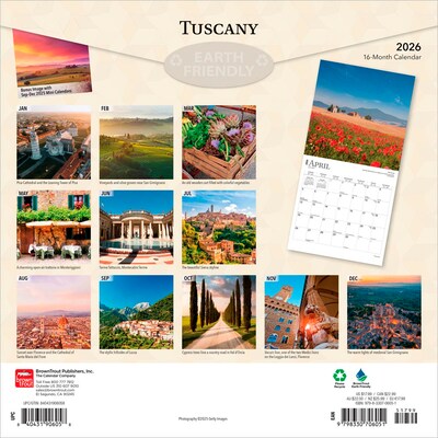 2026 BrownTrout Tuscany 12 x 12 Monthly Wall Calendar (9798330706051)
