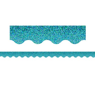 Teacher Created Resources Teal Sparkle Scalloped Border Trim, 2.19 x 35 ft., 6 Packs/Bundle (TCR8792-6)