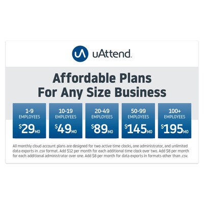 uAttend Fingerprint Time Clock System, Black (JR2000)