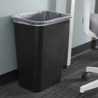 Coastwide Professional™ Indoor Trash Can Without Lid, Black Soft Molded Plastic, 10.25 Gallon (CW56433)